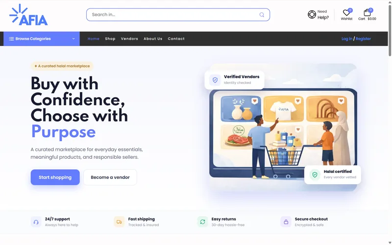 Afia Marketplace, a multi vendor platform with Stripe payments, an admin console and a mobile app