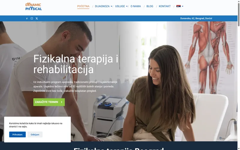 Dynamic Fizio physiotherapy website in three languages