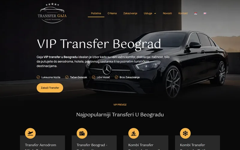 Transfer Gaja, VIP transfer website, build and SEO optimization